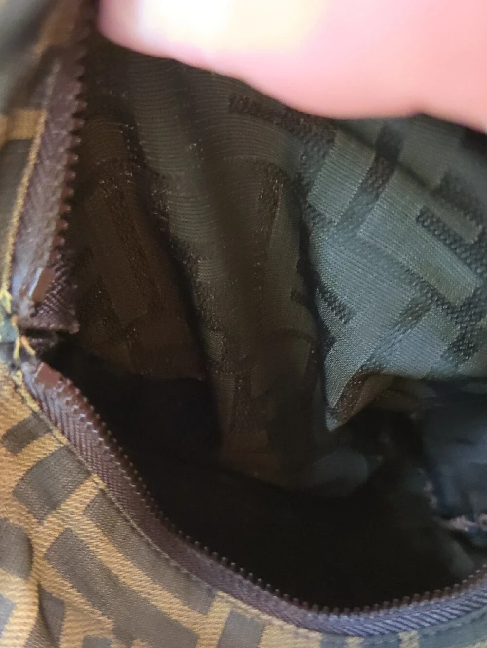 Fendi FF Jacquard Mini Tote in Brown and Black- COA